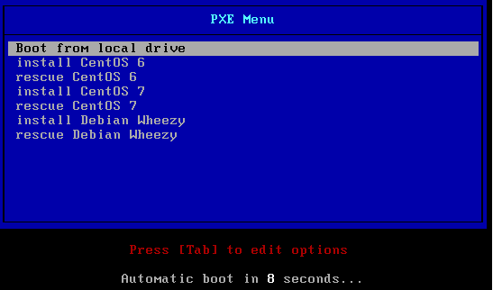 pxe kernel options