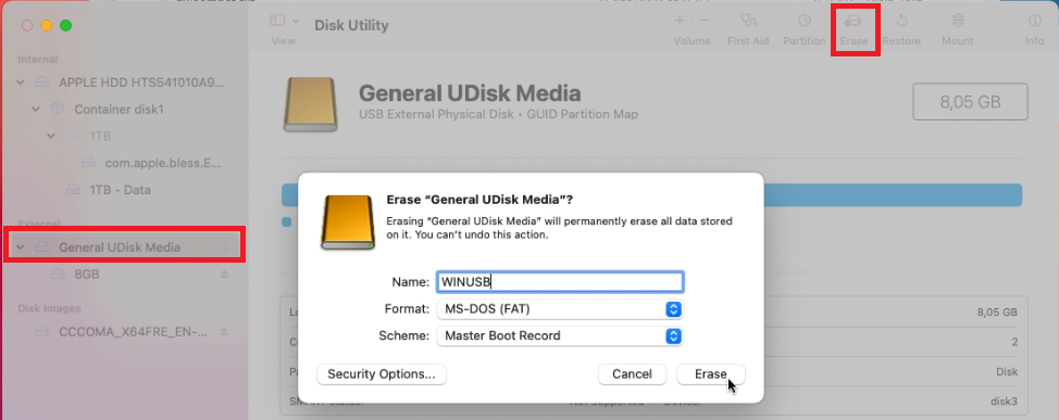 mac formatting usb drive for large file