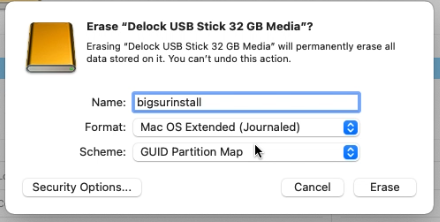 preparing a usb stick for mac os