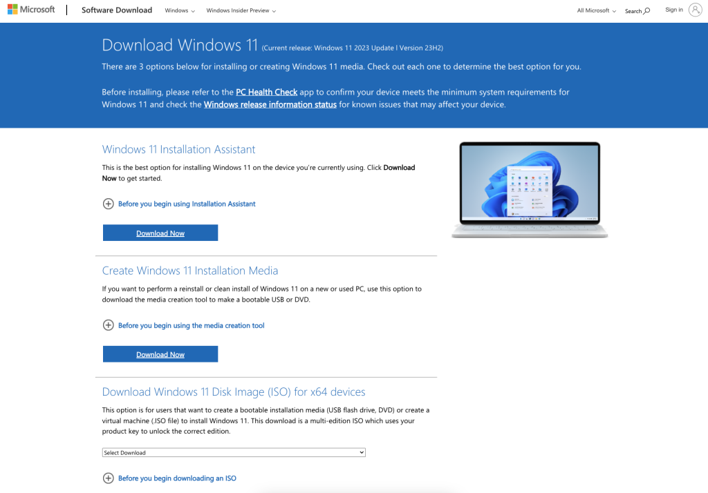 How to download the Windows 11 23H2 ISO