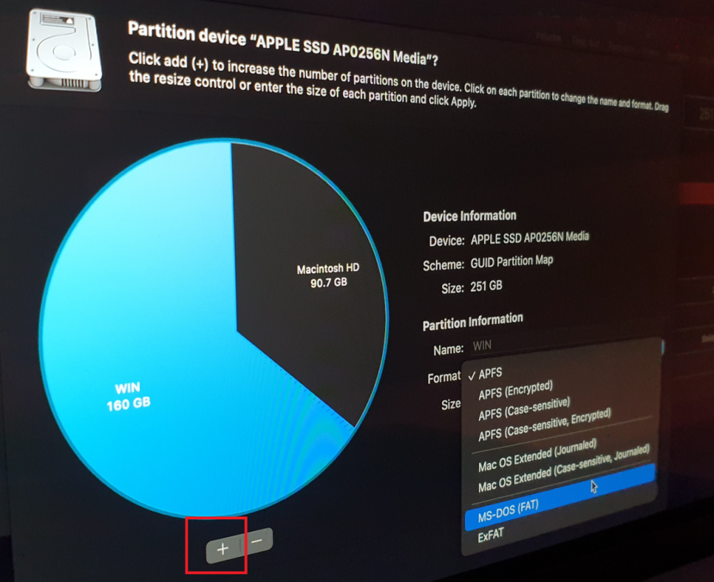 install windows on mac os extended journaled encrypted